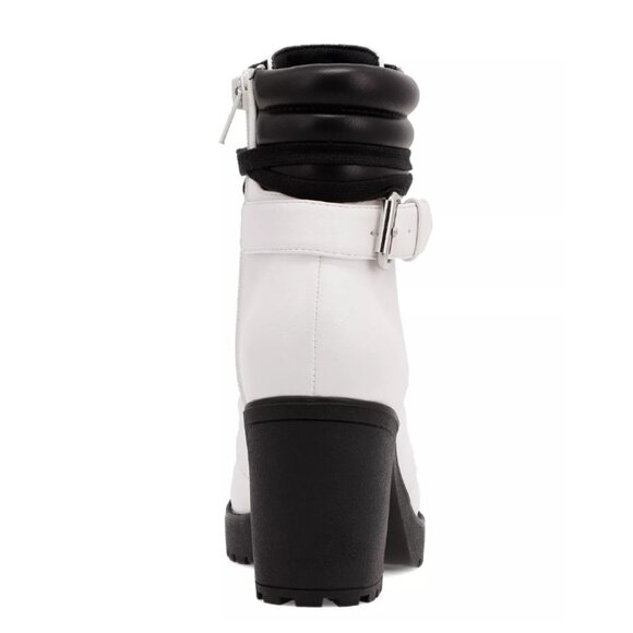 New MIA lace-up combat boots Black and White Women's size 10 - Picture 2 of 6